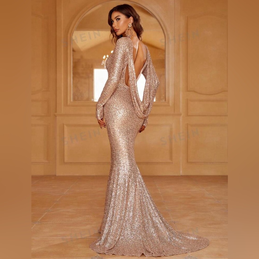 Boat Neck Sequin Formal Dress Prom Dress